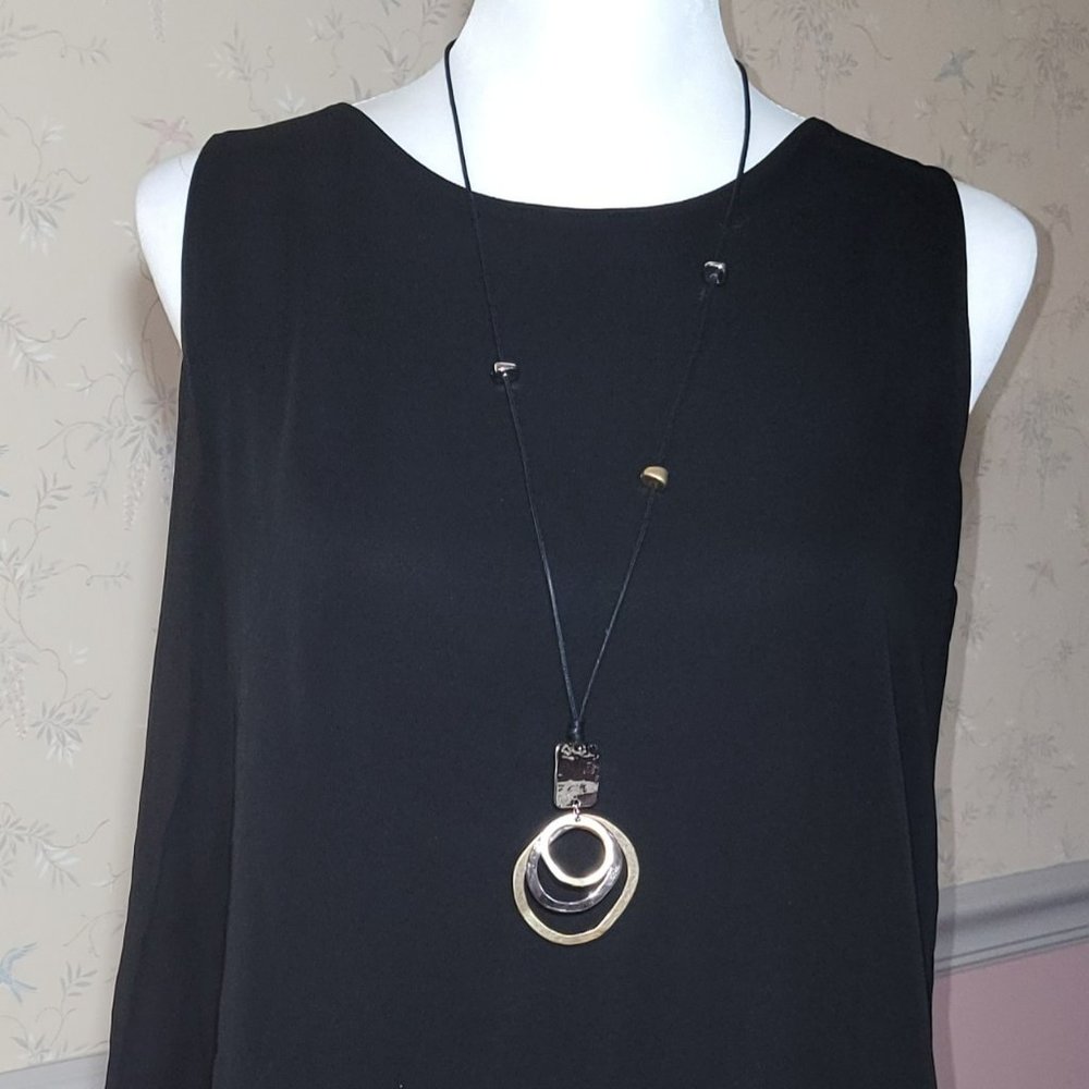 2/$10 Item🪷Chico's Black Tank with Sheer Overlay